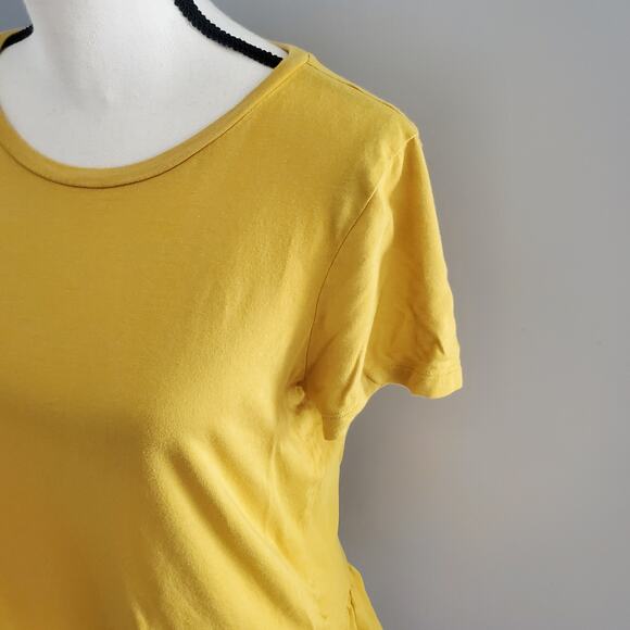 Banana Republic Factory Yellow Designer Tee Peplum Shirt M - Picture 5 of 7